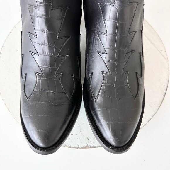 NEW Lane CHELSEA Womens Cowboy Bootie 11 Cowgirl Western Black Short Ankle Boots - Picture 6 of 12